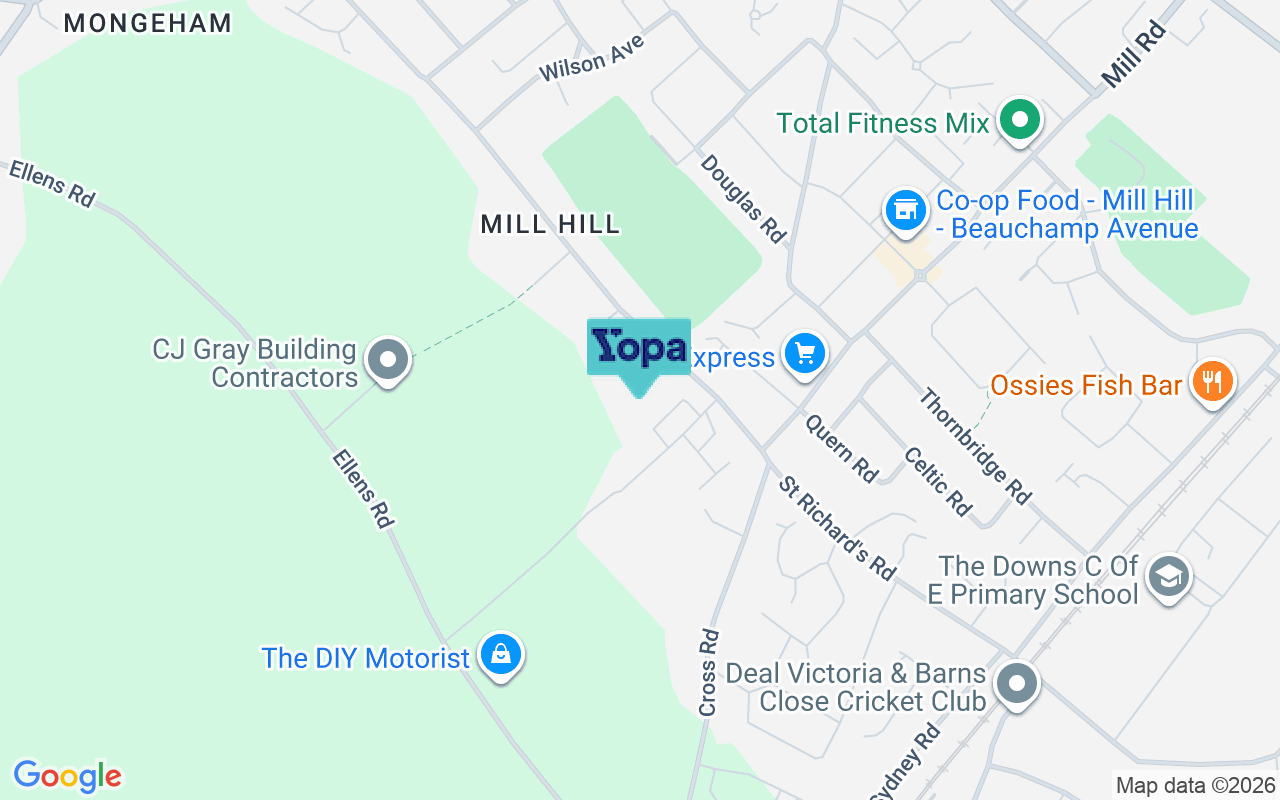 Map showing the location of CT14 9ZL