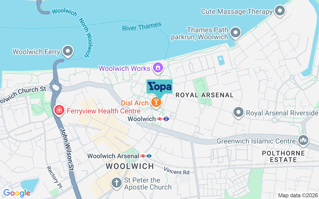 Map showing the location of SE18 6FF