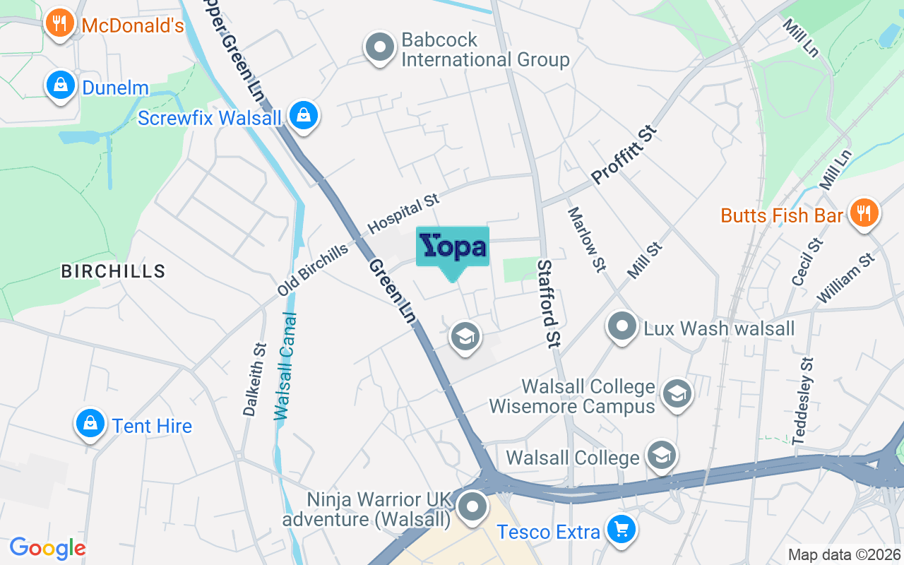 Map showing the location of WS2 8JZ