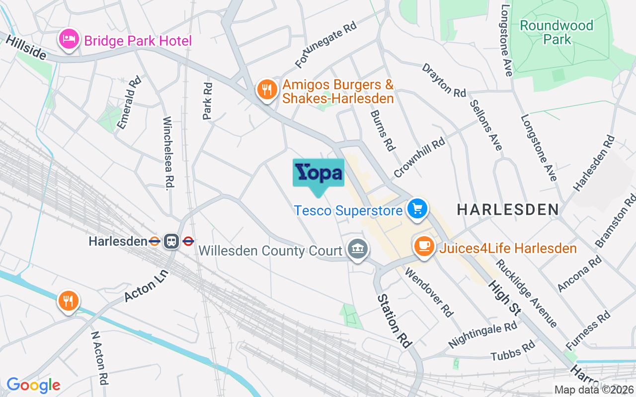 Map showing the location of NW10 9AB
