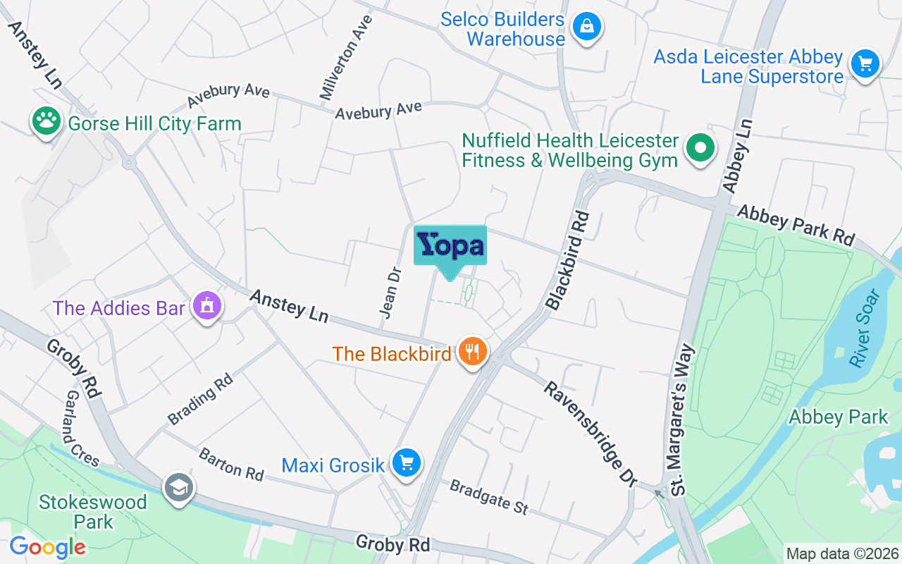 Map showing the location of LE4 0BE