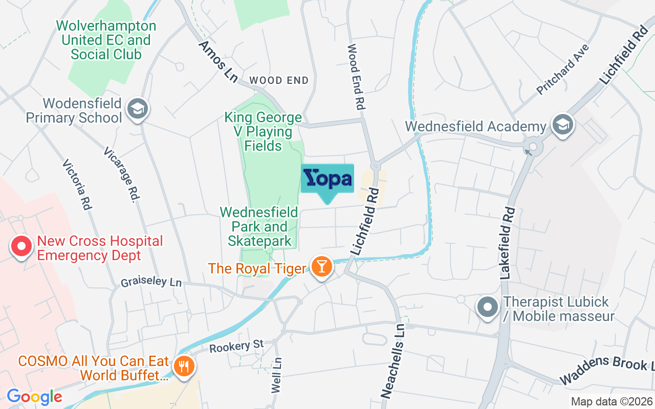Map showing the location of WV11 1TL