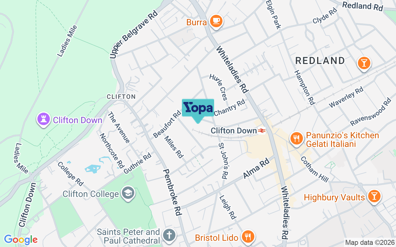 Map showing the location of BS8 2HA