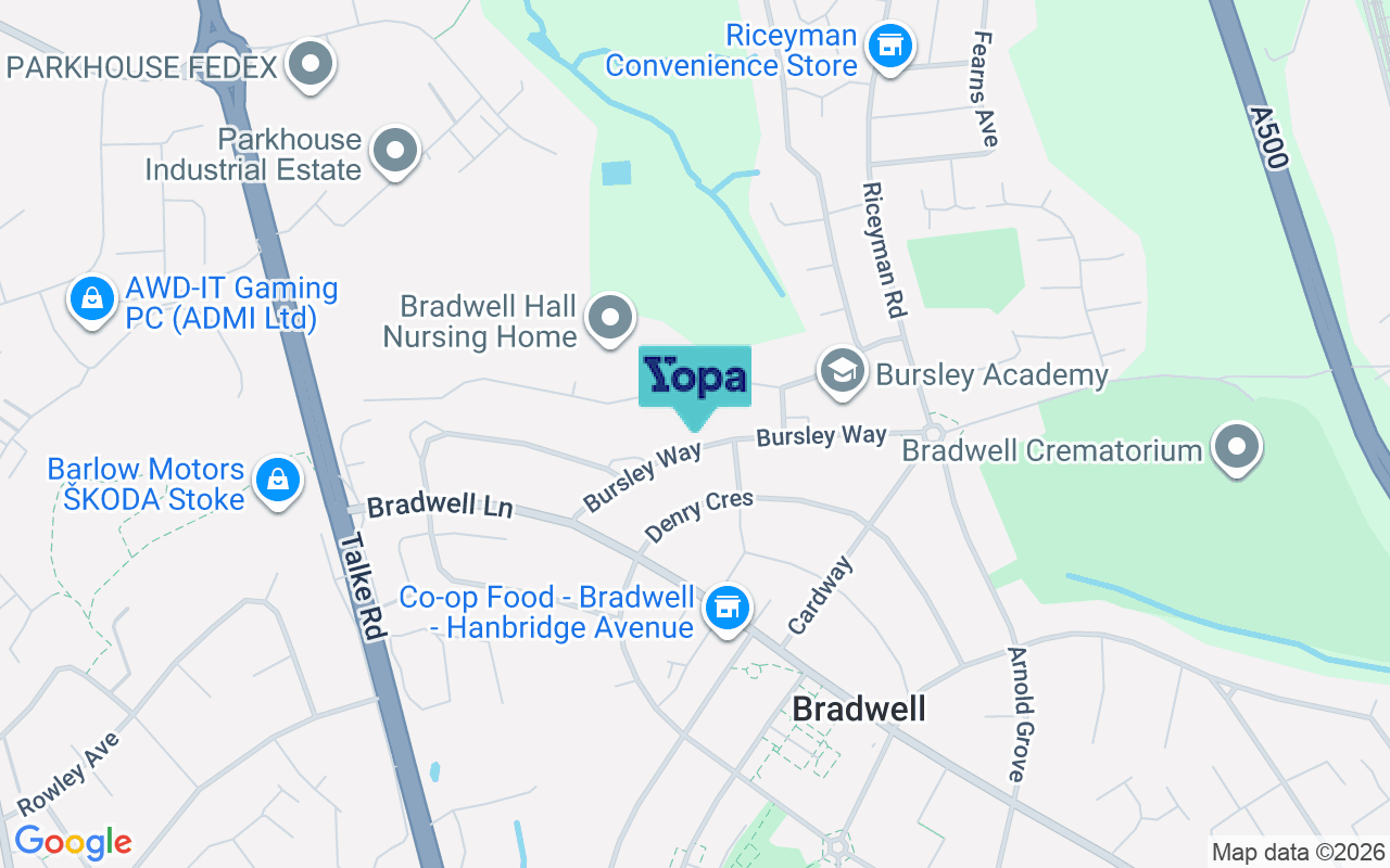 Map showing the location of ST5 8JQ