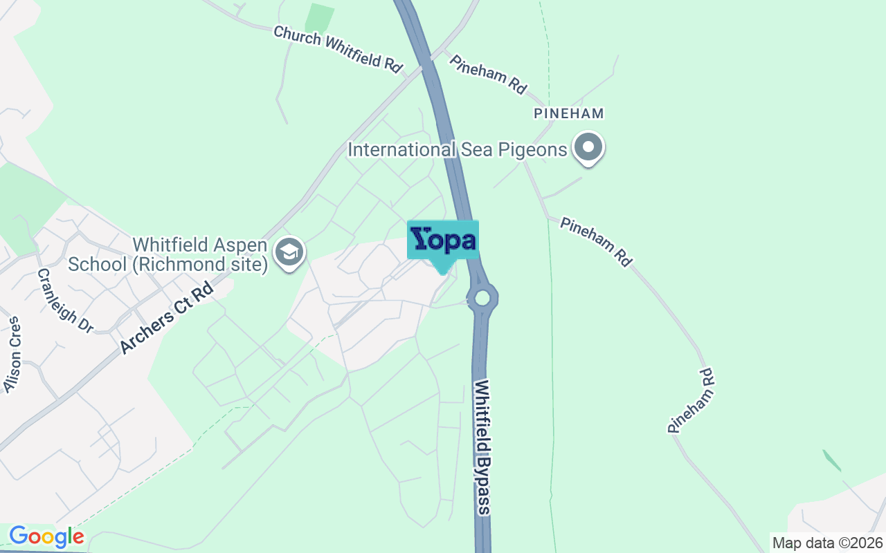 Map showing the location of CT16 3FP