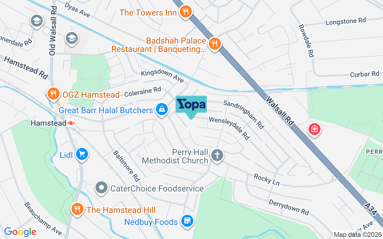 Map showing the location of B42 1PJ