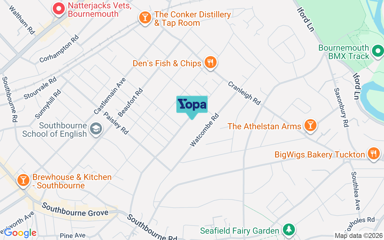 Map showing the location of BH6 5BJ