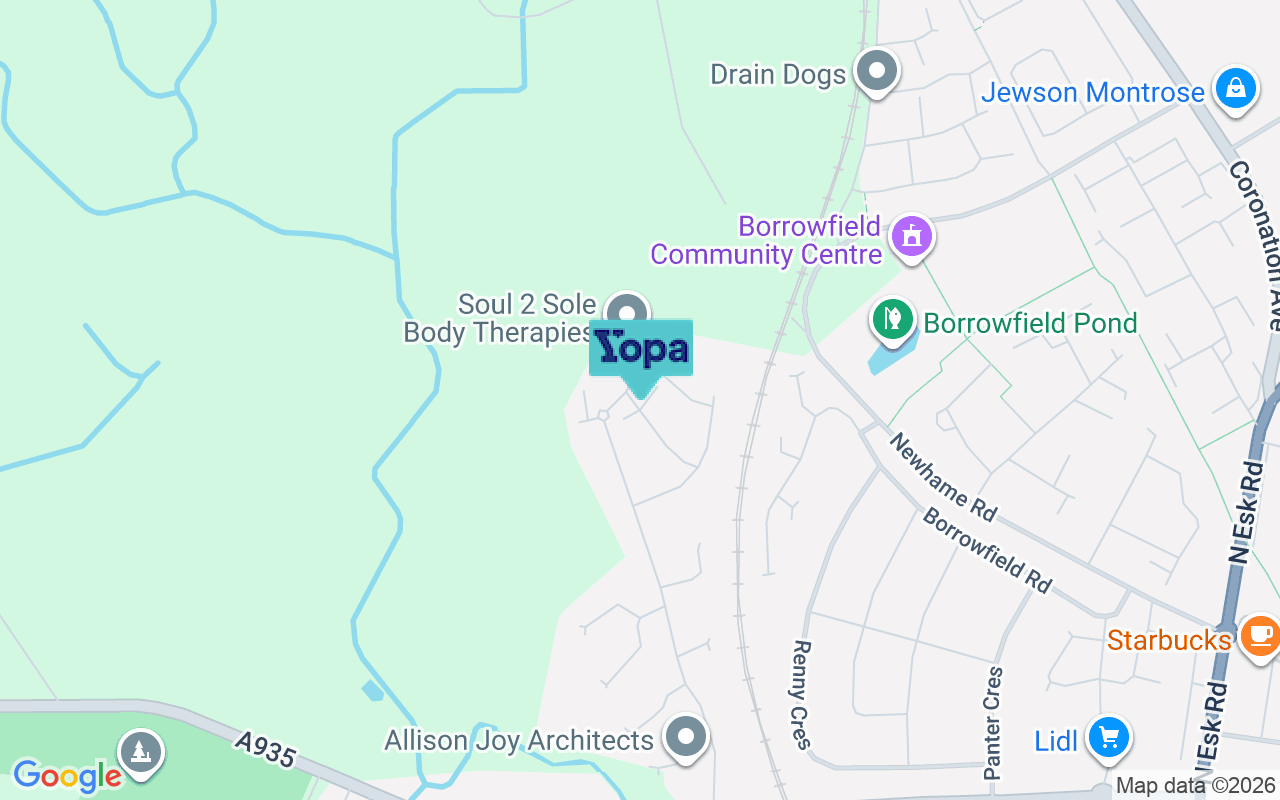 Map showing the location of DD10 9FW