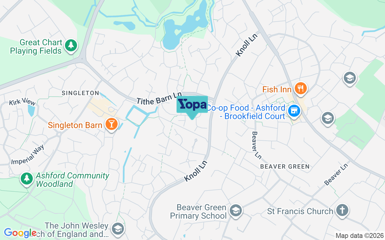 Map showing the location of TN23 5YP