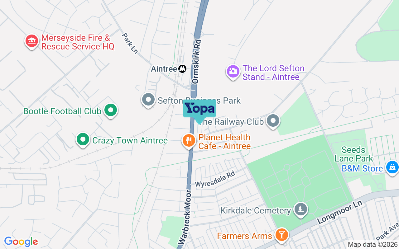 Map showing the location of L9 0LX