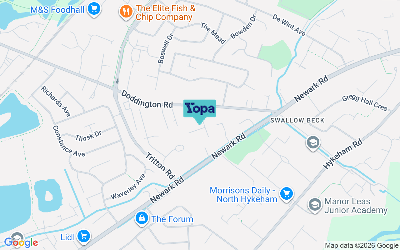 Map showing the location of LN6 7EX