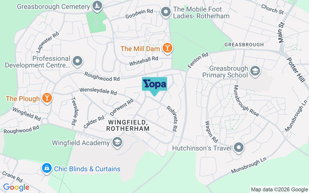 Map showing the location of S61 4AG