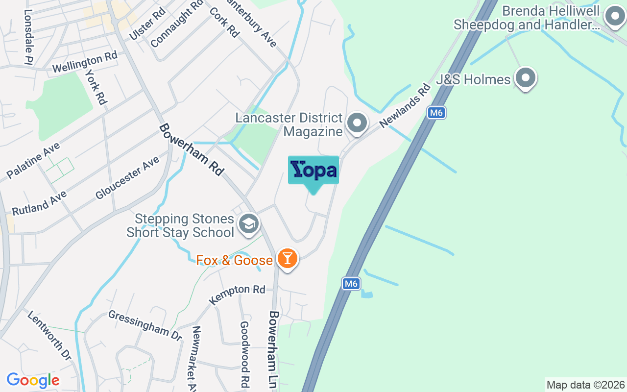 Map showing the location of LA1 4JA