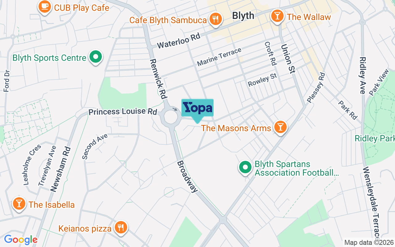 Map showing the location of NE24 2NE