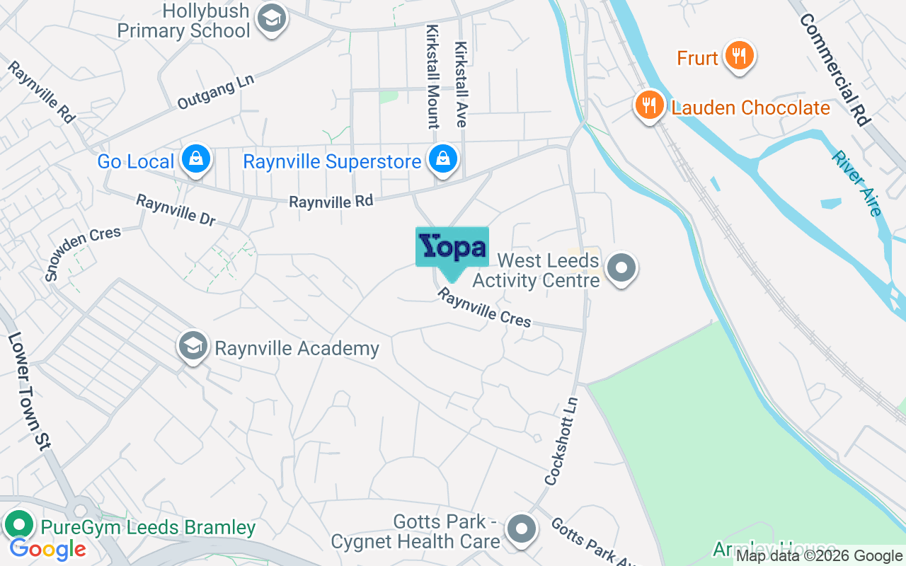 Map showing the location of LS12 2JT