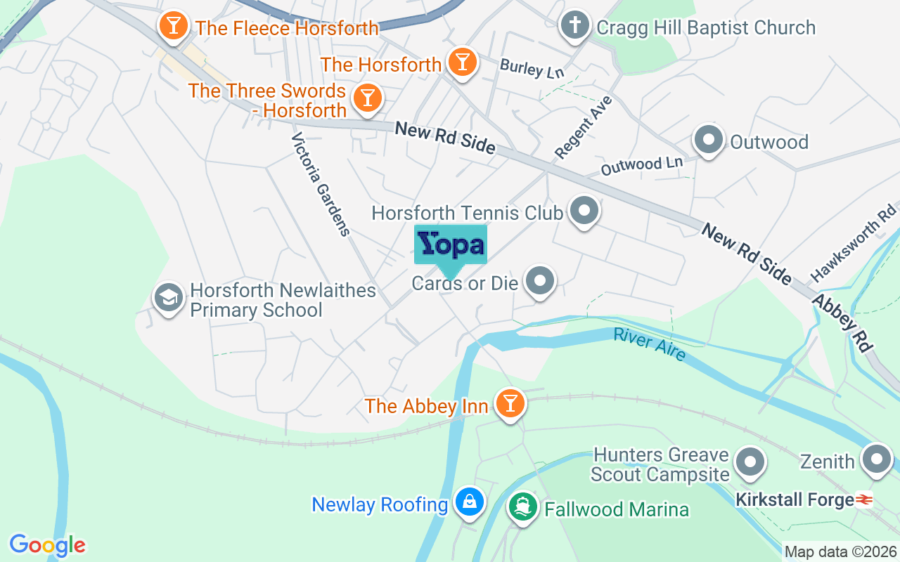 Map showing the location of LS18 4LE