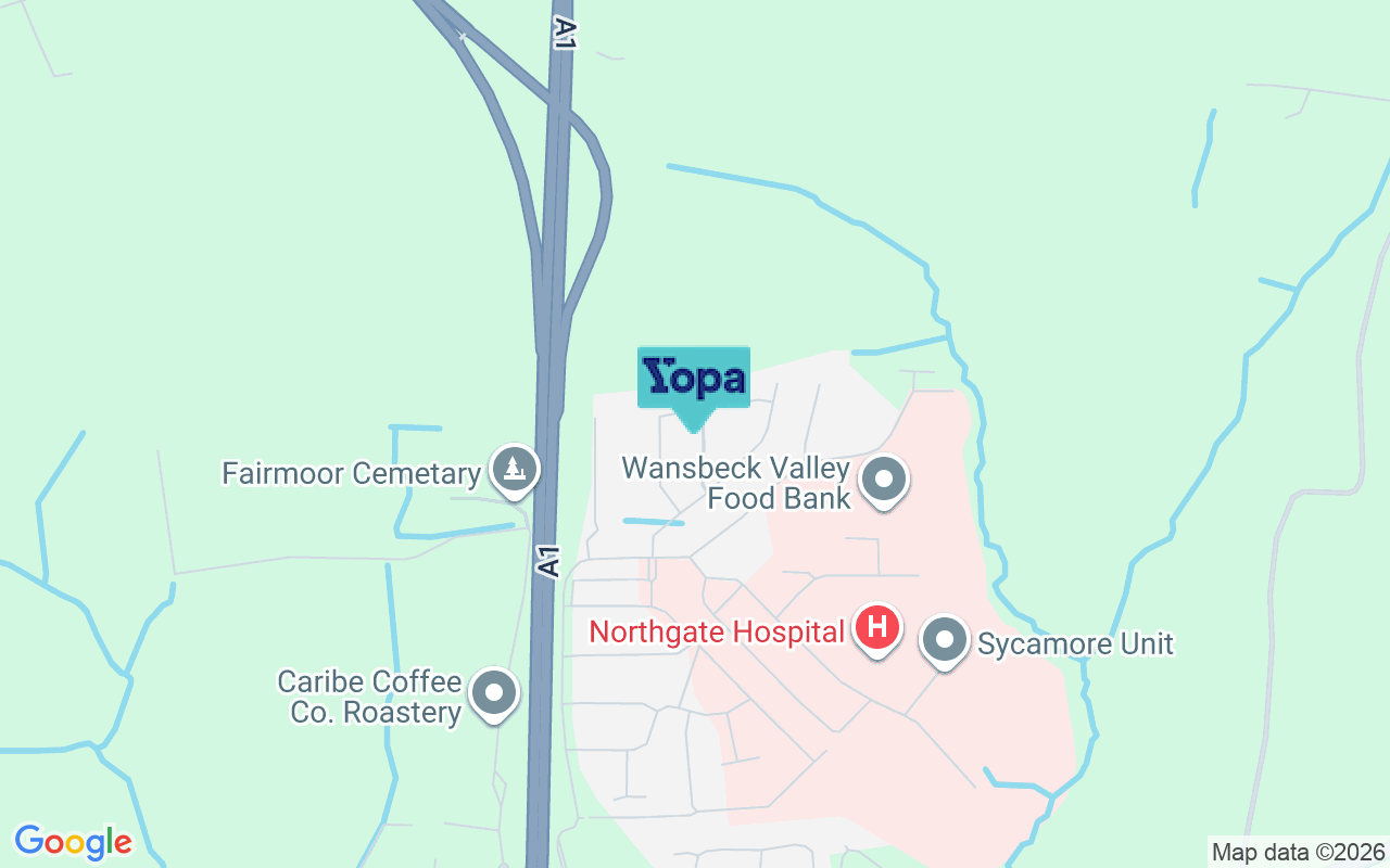 Map showing the location of NE61 3EZ