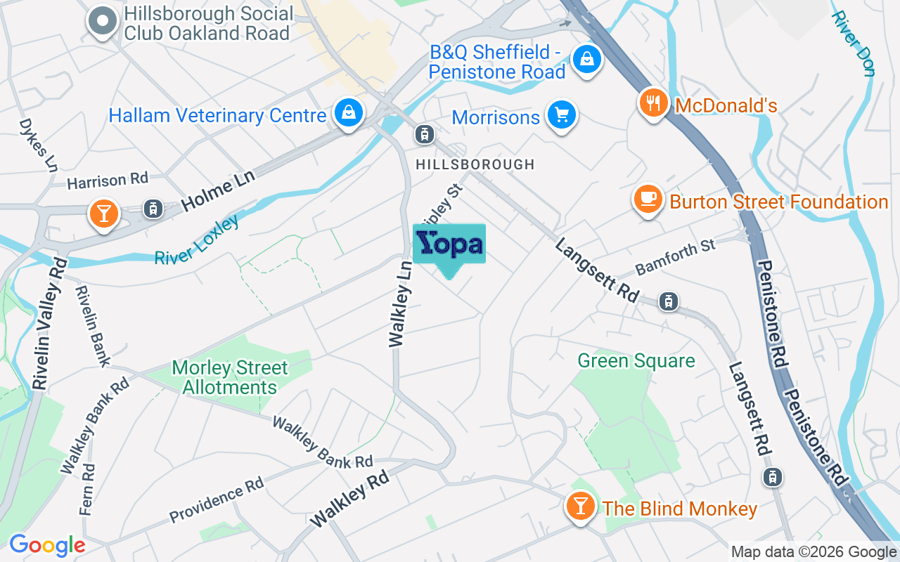 Map showing the location of S6 2NJ