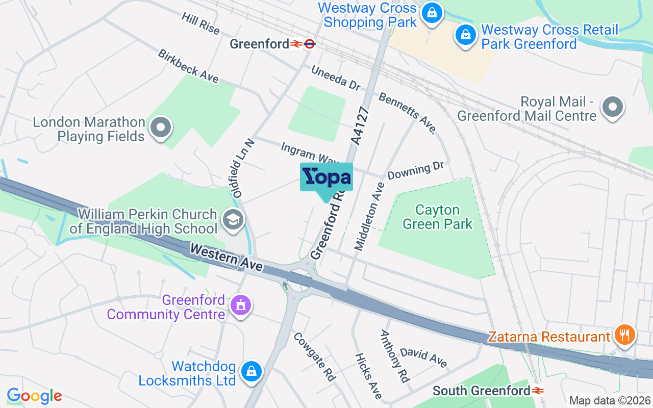 Map showing the location of UB6 8QJ