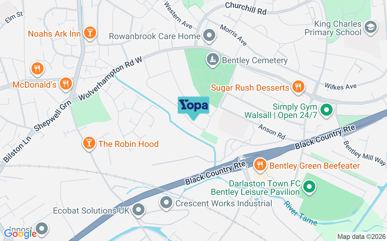 Map showing the location of WV13 2RR