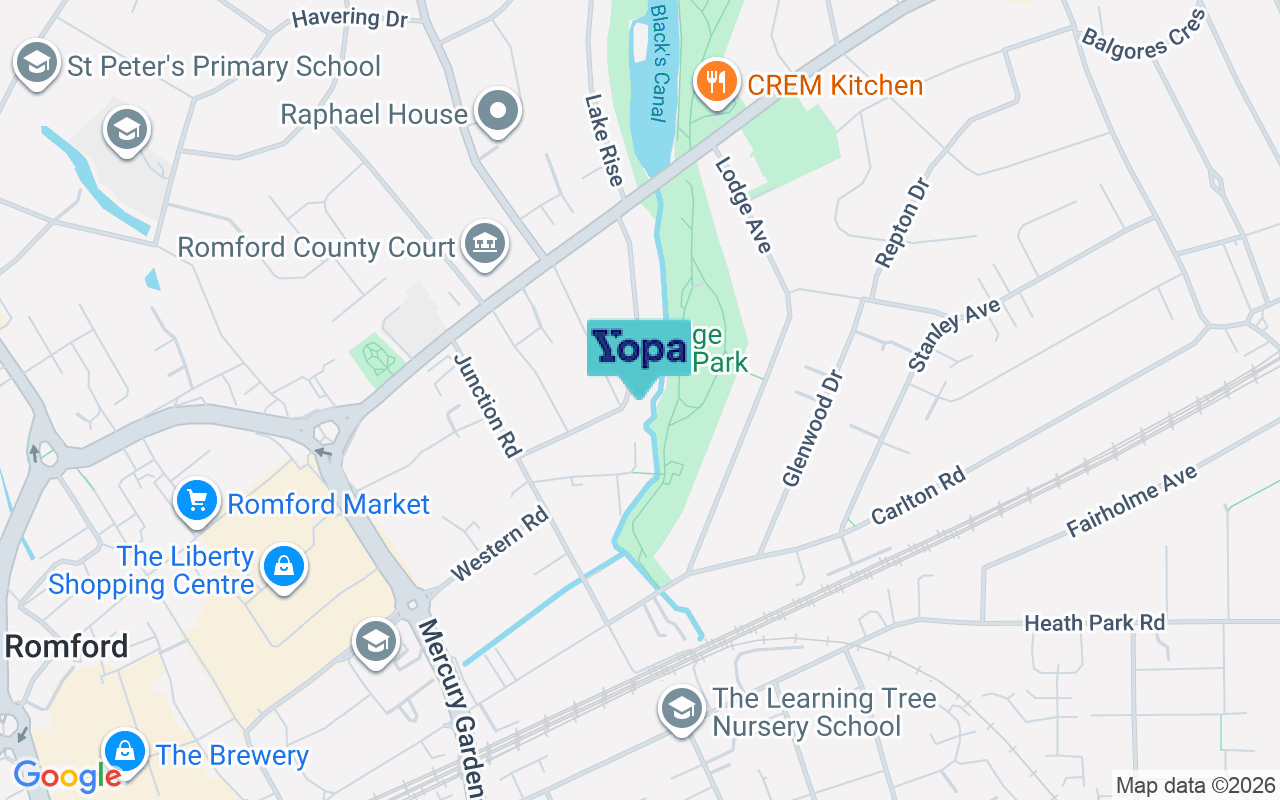 Map showing the location of RM1 3NB