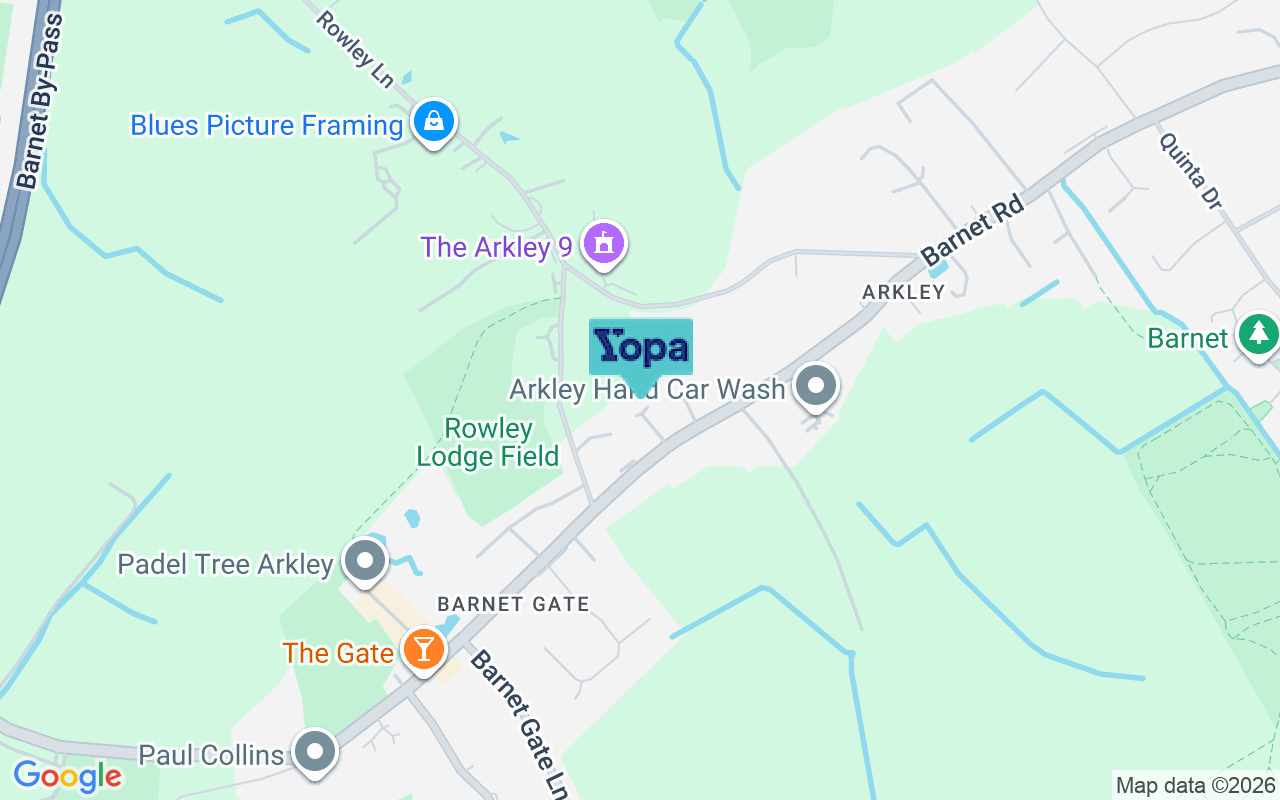 Map showing the location of EN5 3LT