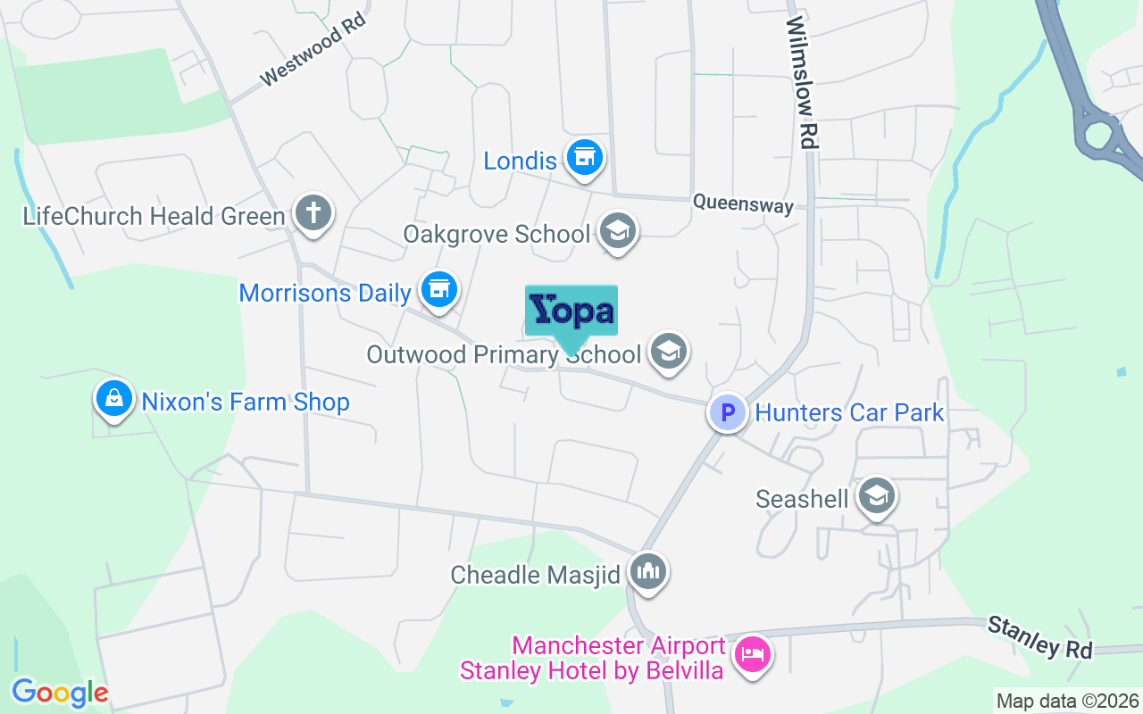 Map showing the location of SK8 3LZ