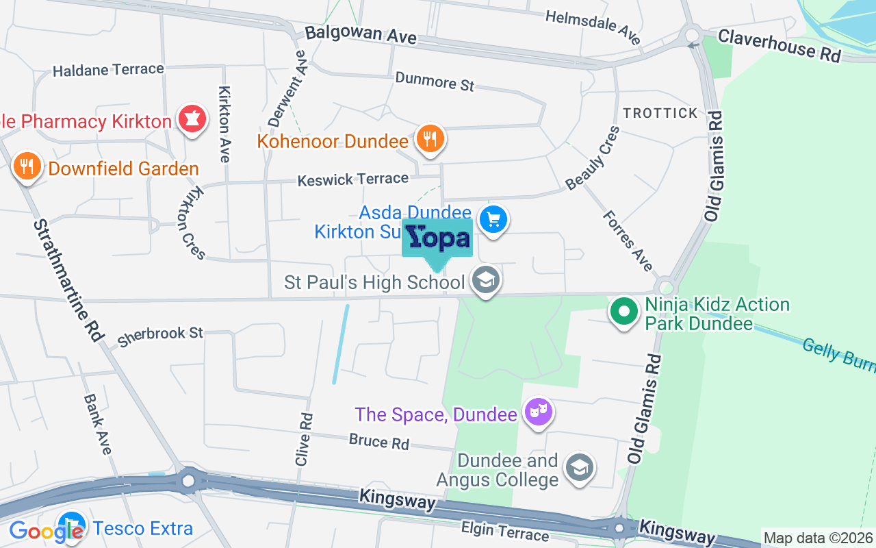 Map showing the location of DD3 0AD