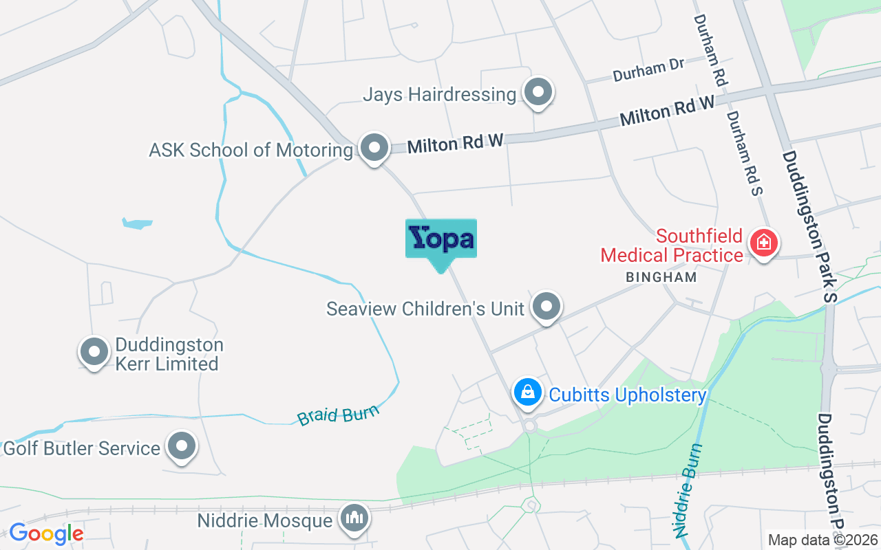 Map showing the location of EH15 3ND