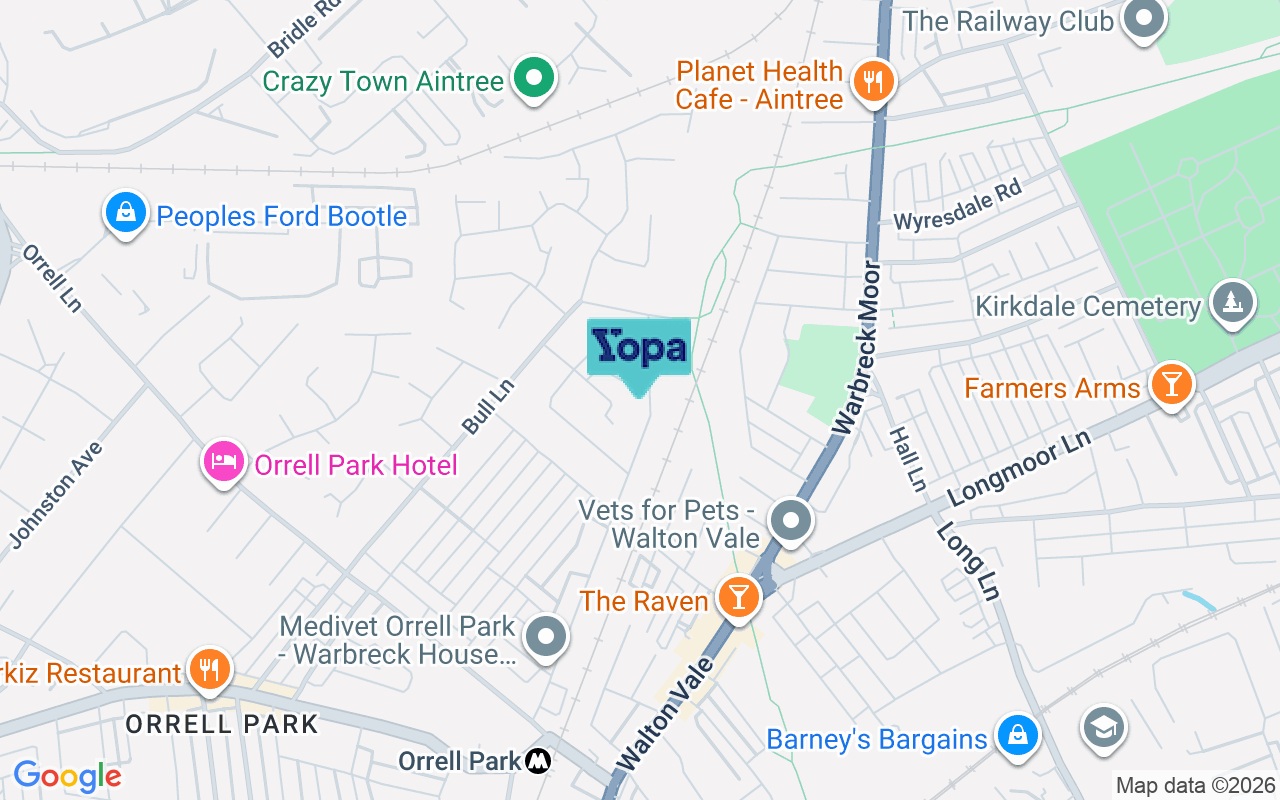 Map showing the location of L9 8DG