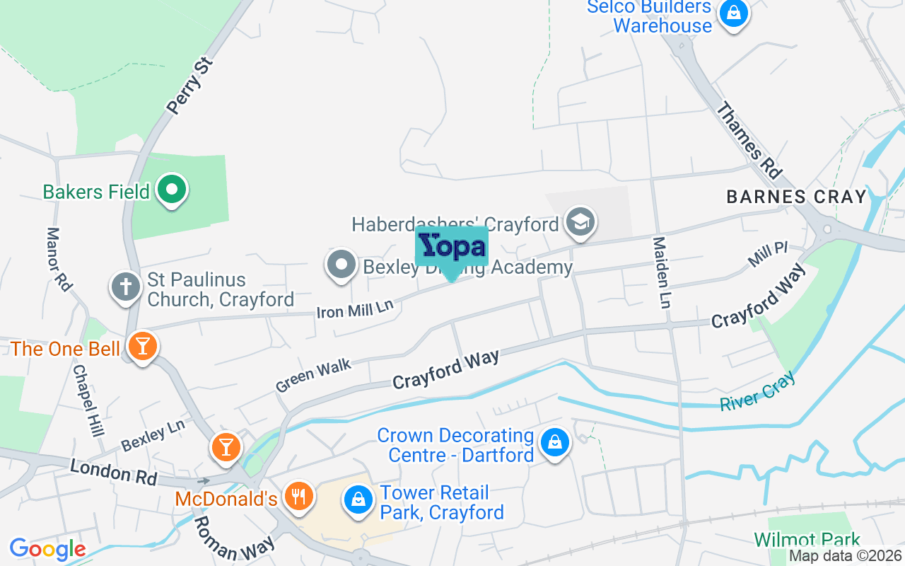 Map showing the location of DA1 4RR