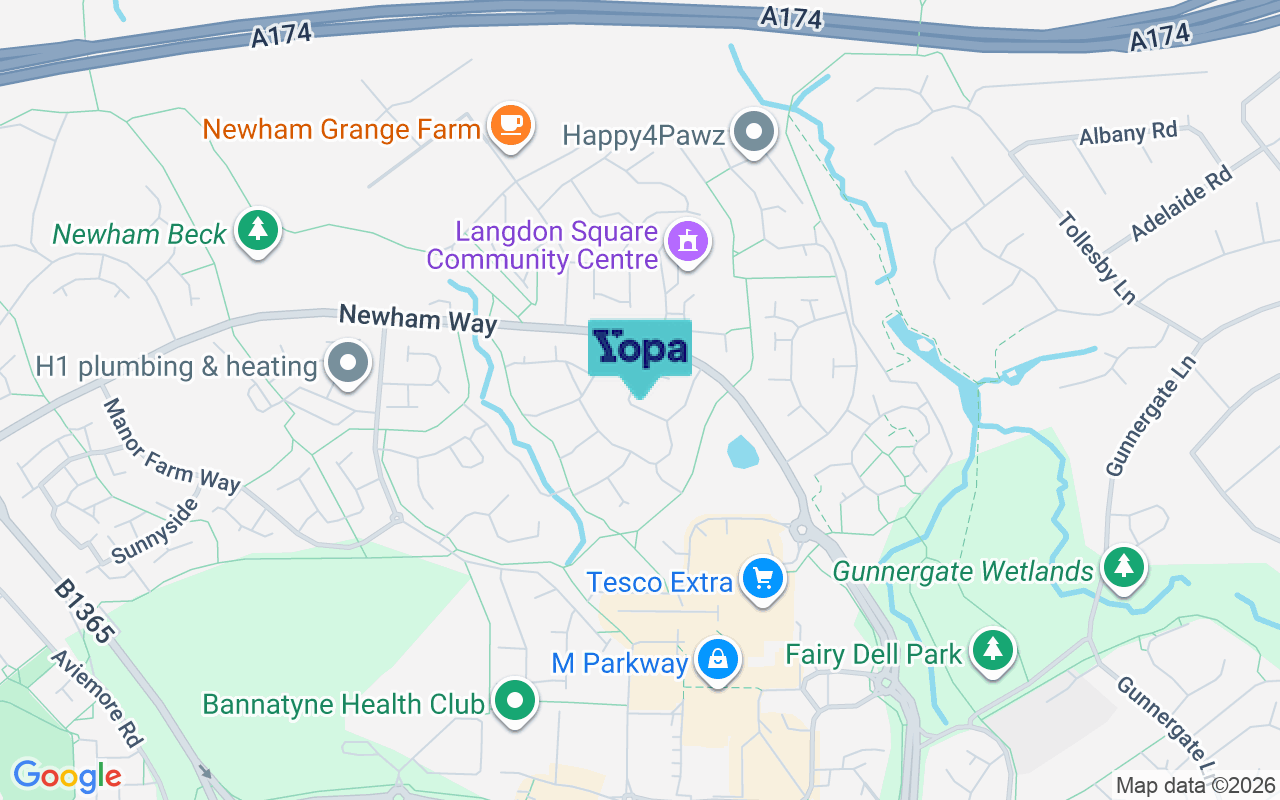 Map showing the location of TS8 0SN