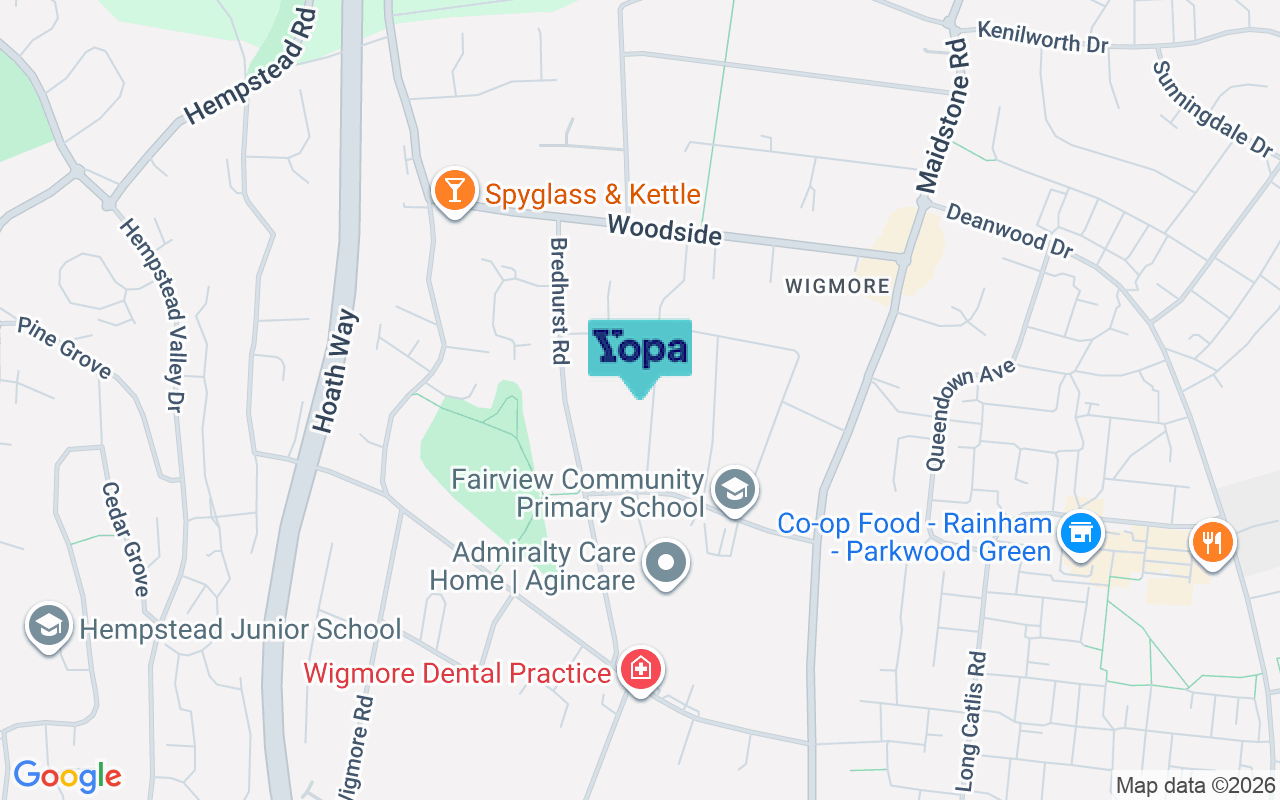 Map showing the location of ME8 0PB