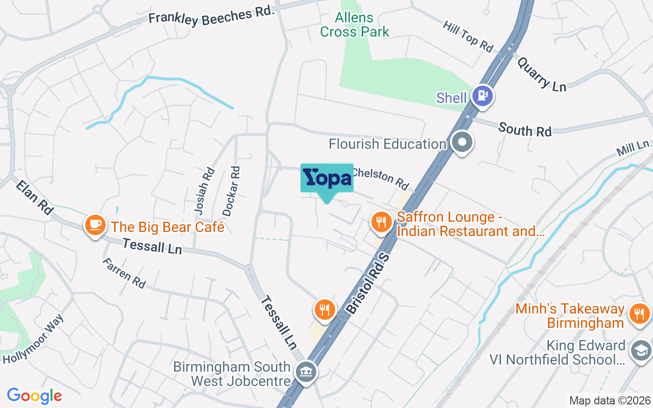 Map showing the location of B31 5BX