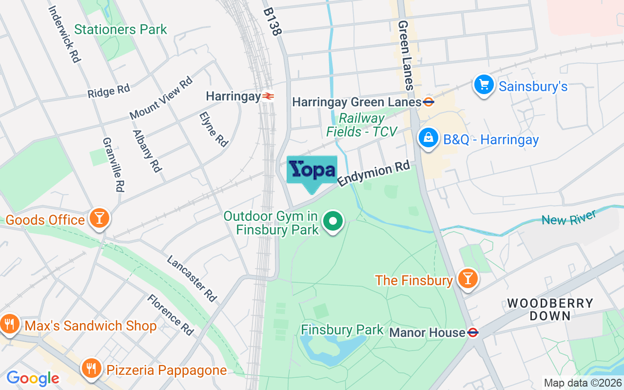 Map showing the location of N4 1EE