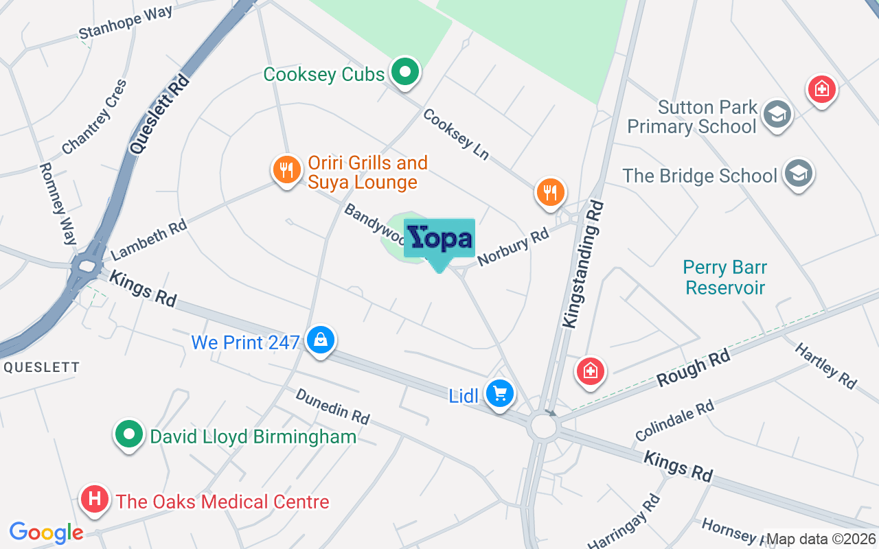 Map showing the location of B44 9JU