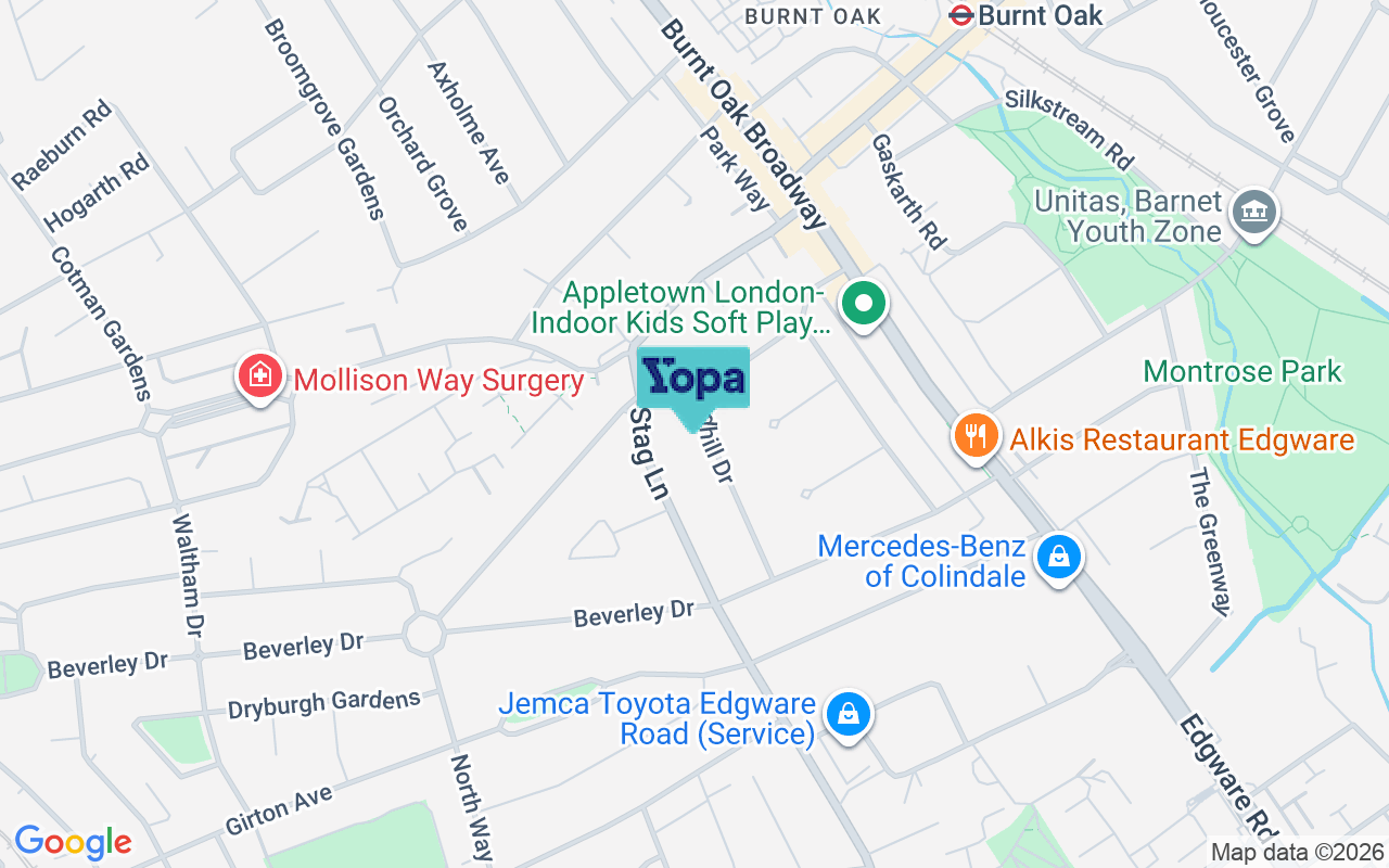 Map showing the location of HA8 5JN