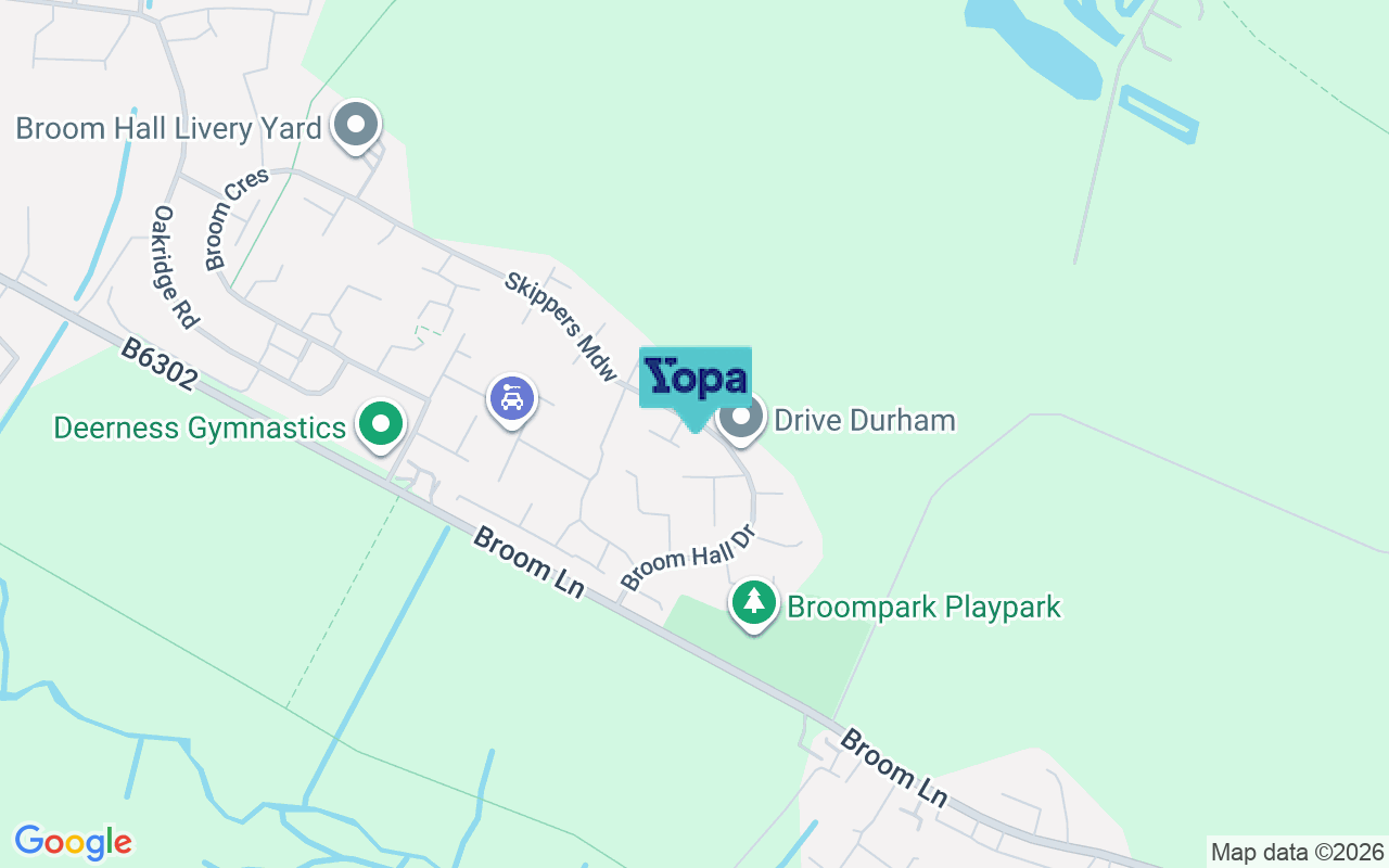 Map showing the location of DH7 7NX