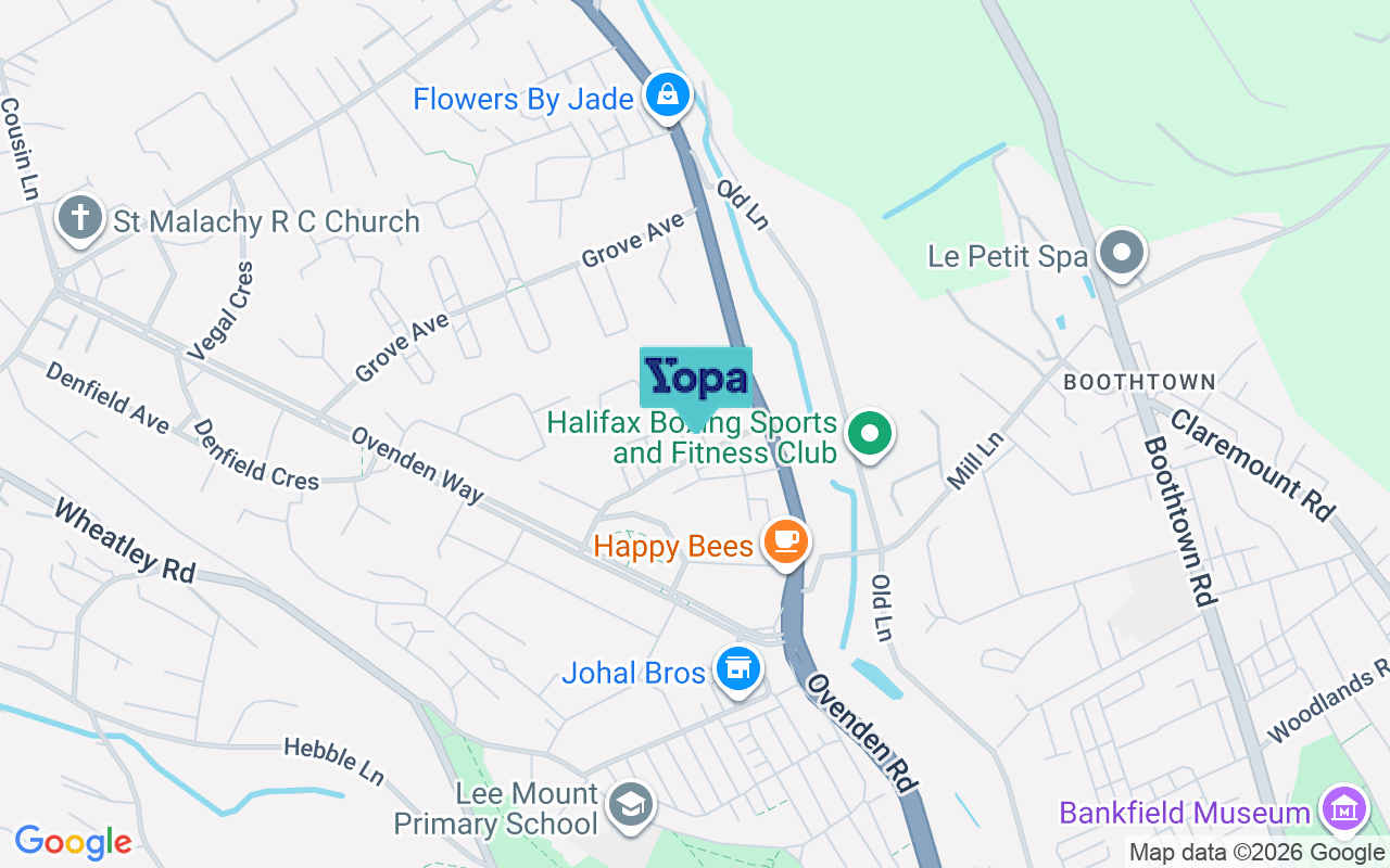 Map showing the location of HX3 5QE