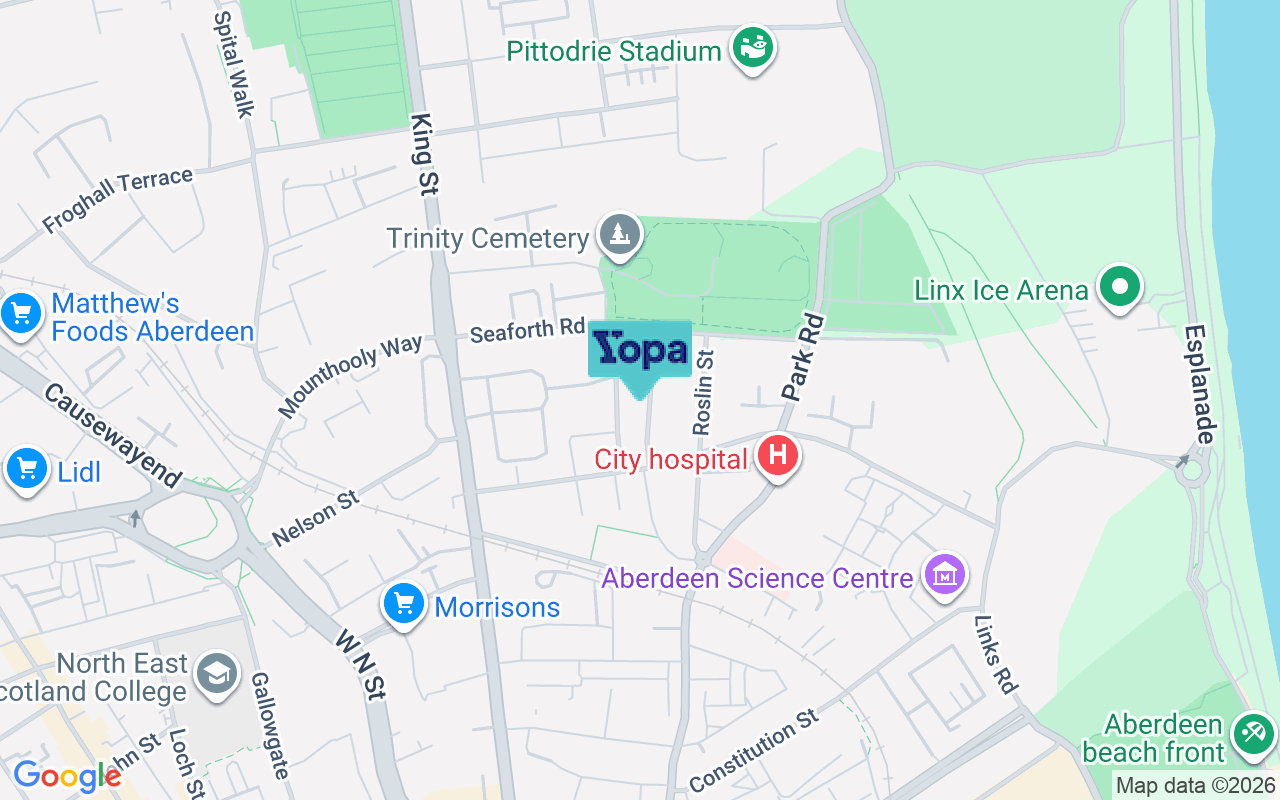 Map showing the location of AB24 5PL