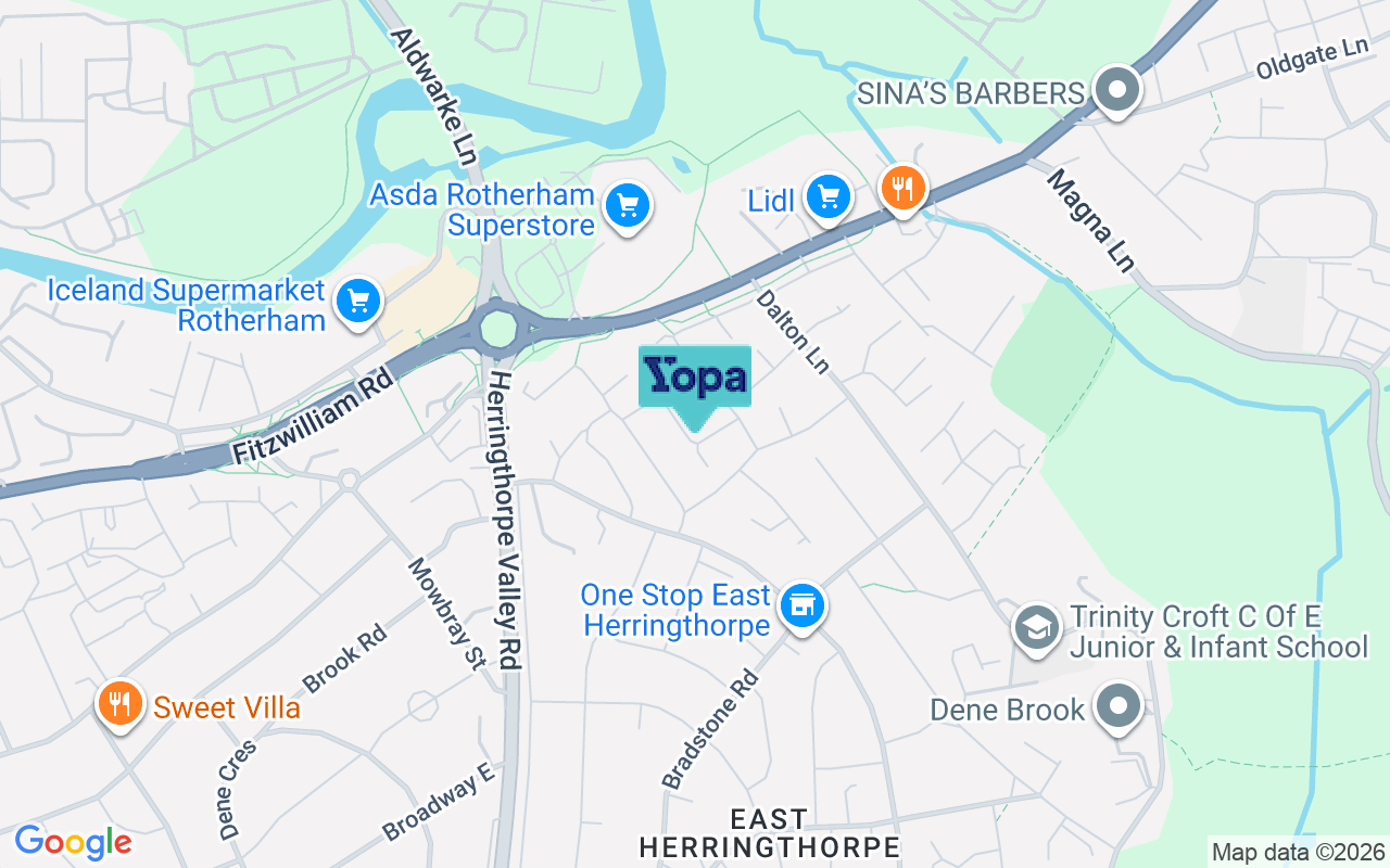 Map showing the location of S65 3SY
