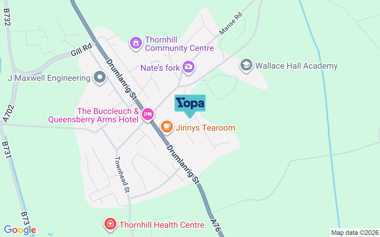 Map showing the location of DG3 5NB