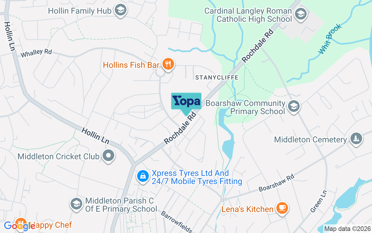 Map showing the location of M24 6EY