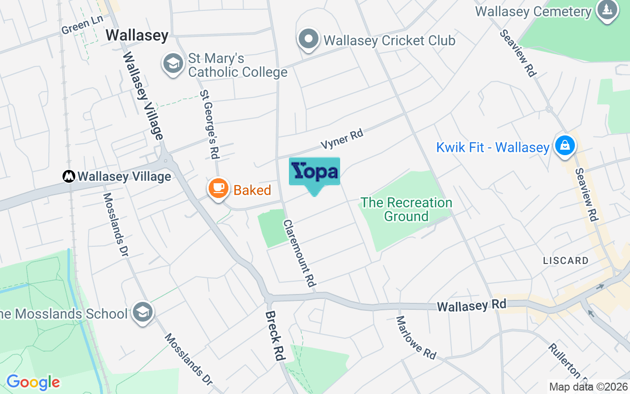 Map showing the location of CH45 6TA