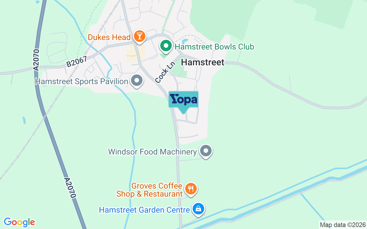 Map showing the location of TN26 2JA