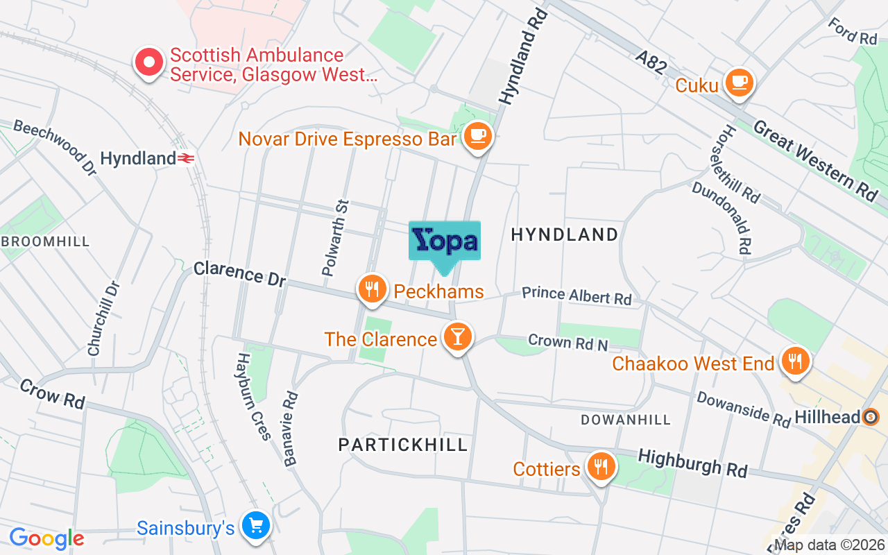 Map showing the location of G12 9PN