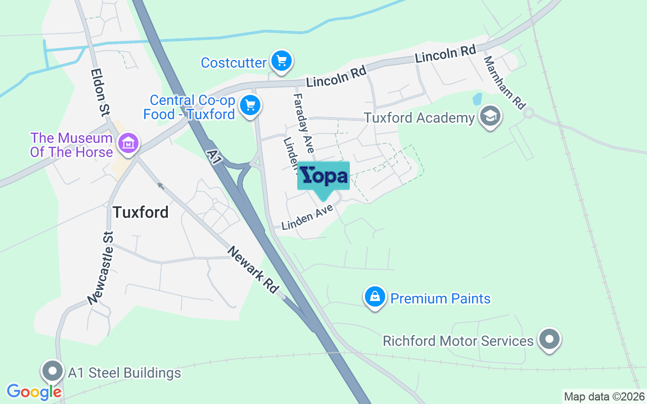 Map showing the location of NG22 0JS