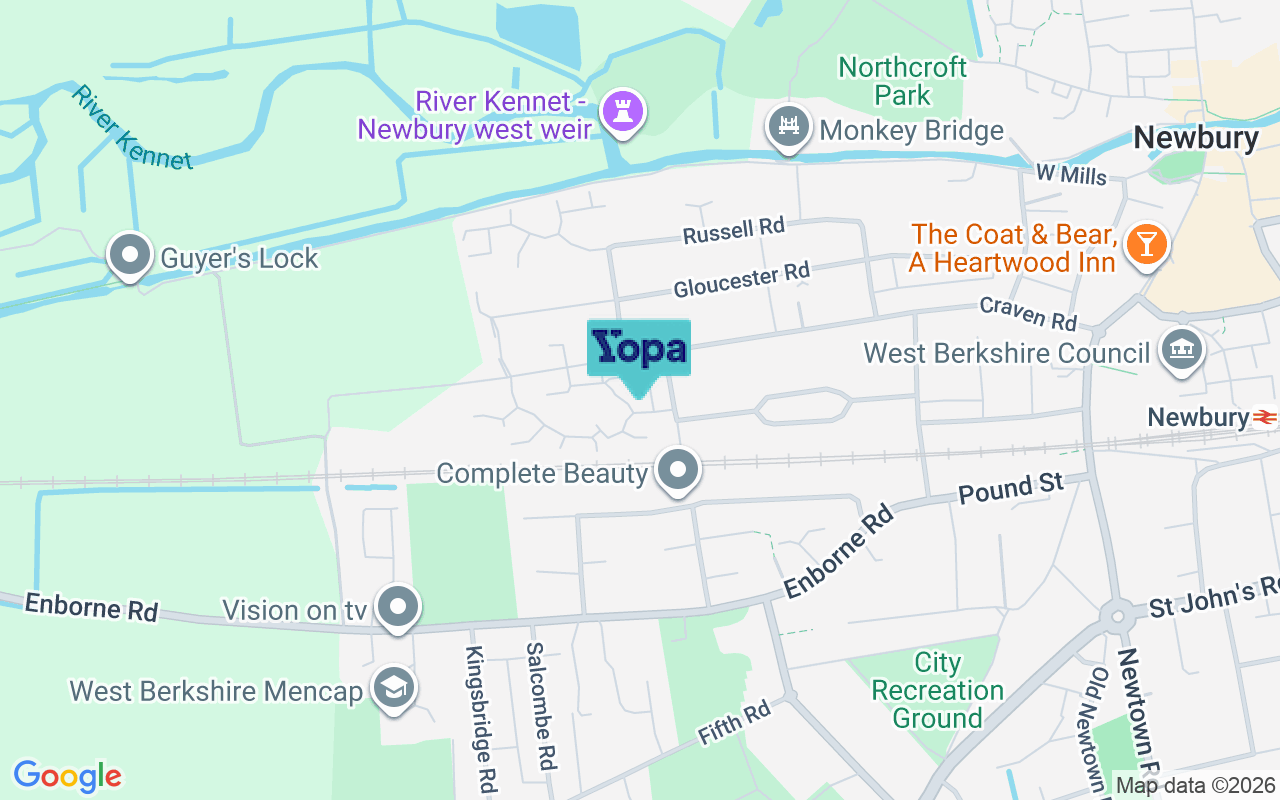 Map showing the location of RG14 5NT