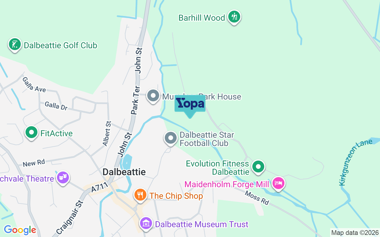 Map showing the location of DG5 4JB