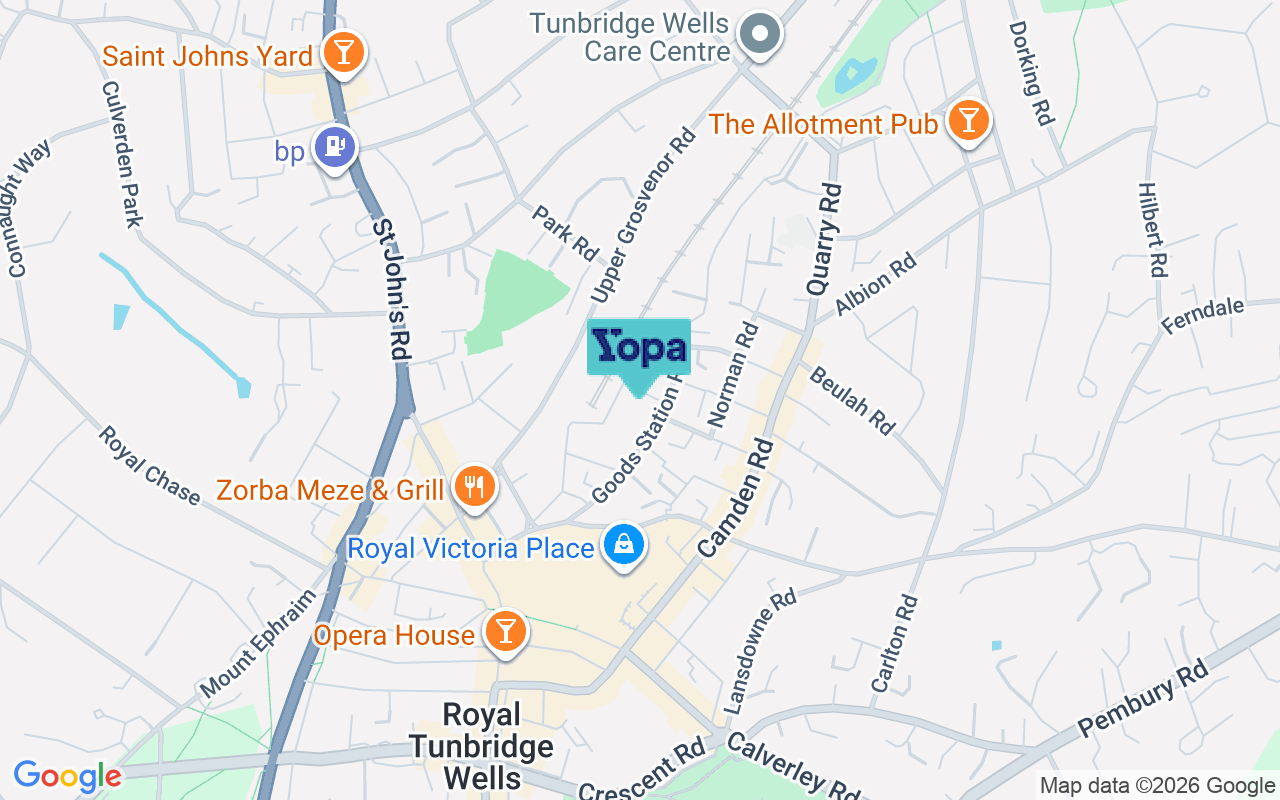 Map showing the location of TN1 2BY